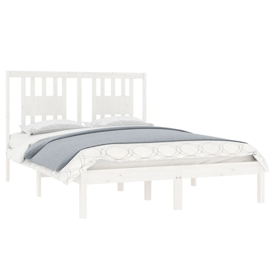 Bedframe Massief Grenenhout 140 x 190 cm Wit