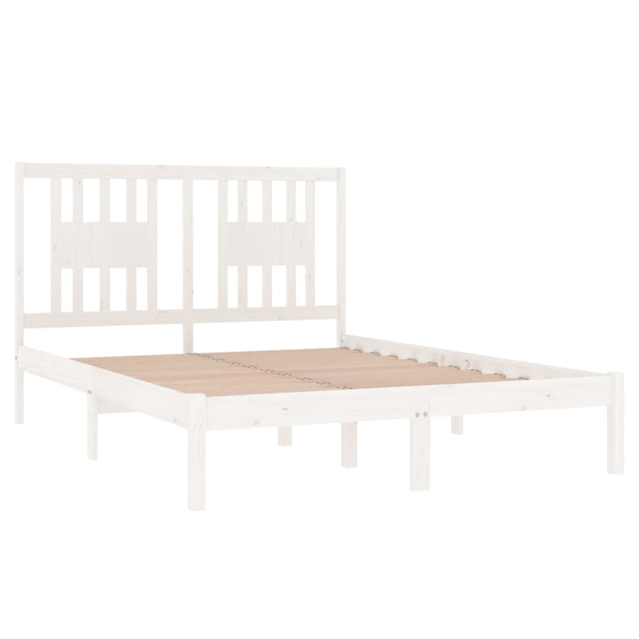 Bedframe Massief Grenenhout 140 x 190 cm Wit