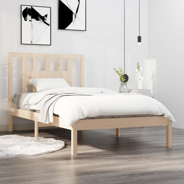 Bedframe Massief Grenenhout 100 x 200 cm Naturel