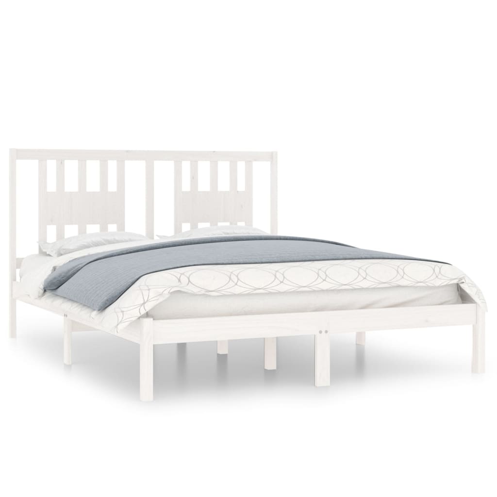 Bedframe Massief Grenenhout 140 x 200 cm Wit