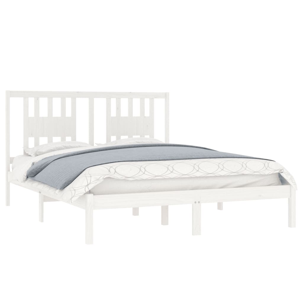 Bedframe Massief Grenenhout 140 x 200 cm Wit