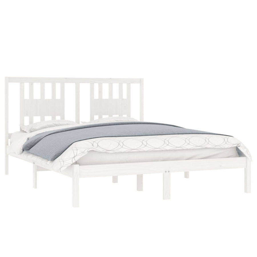 Bedframe Massief Grenenhout 140 x 200 cm Wit