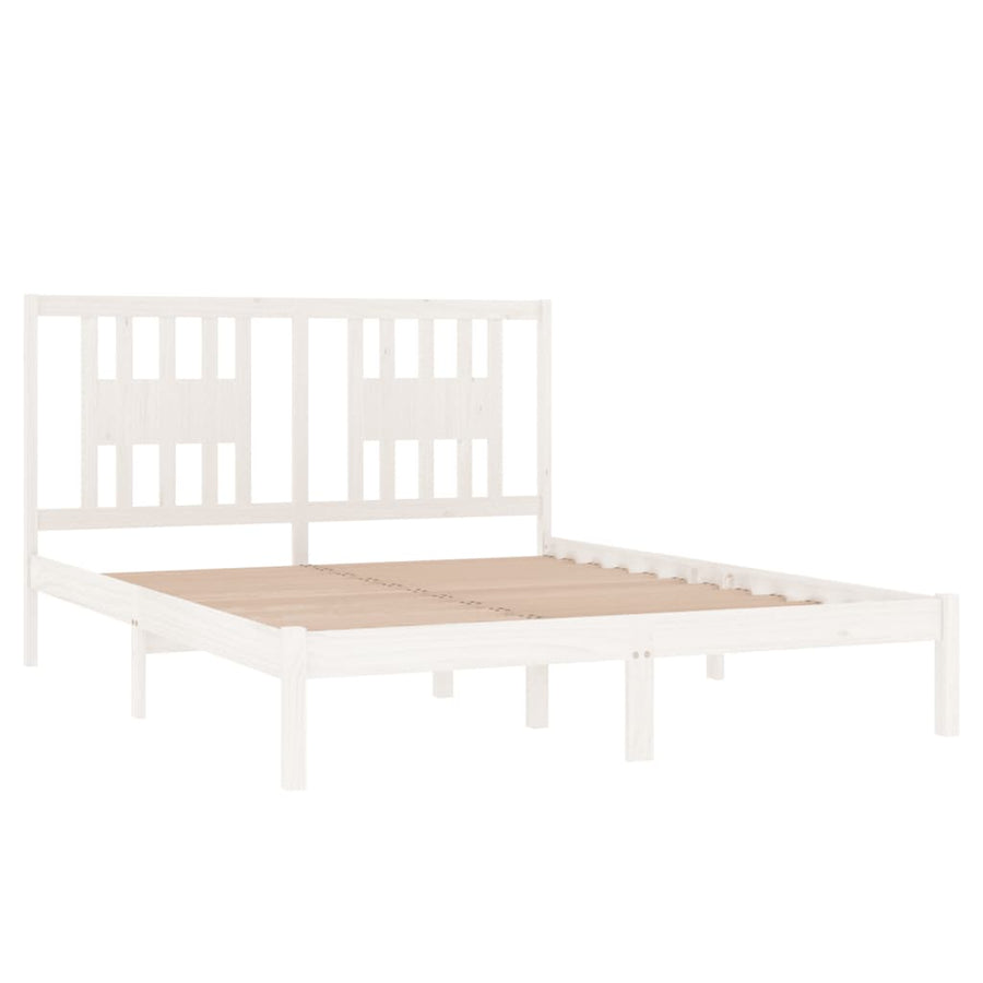 Bedframe Massief Grenenhout 140 x 200 cm Wit