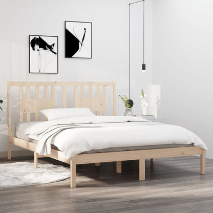 Bedframe Massief Grenenhout 160 x 200 cm Naturel
