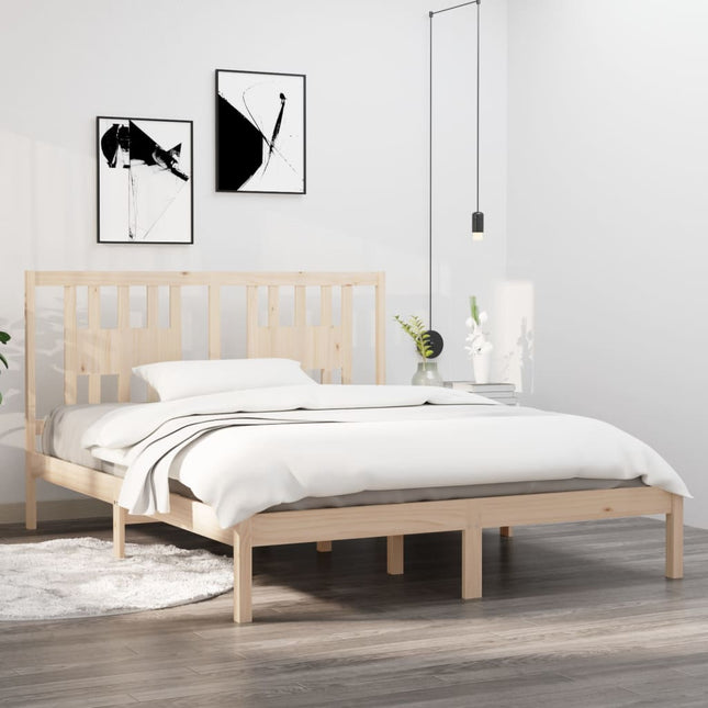 Bedframe Massief Grenenhout 160 x 200 cm Naturel