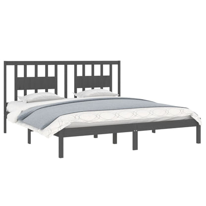 Bedframe Massief Grenenhout 200 x 200 cm Grijs