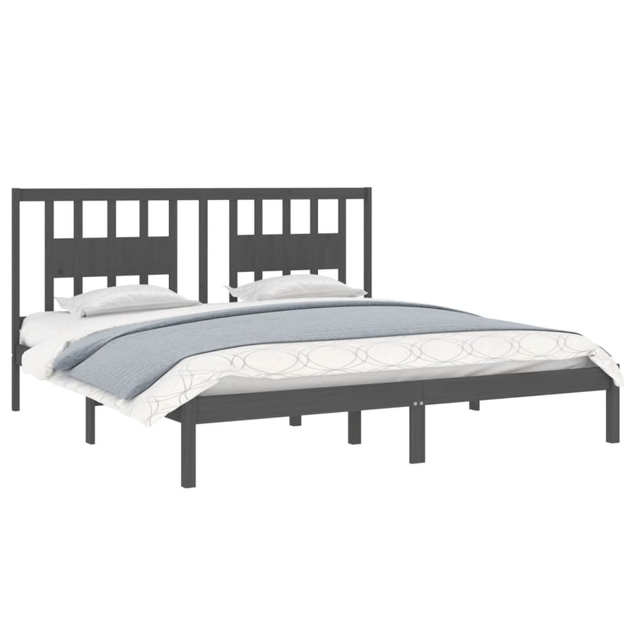 Bedframe Massief Grenenhout 200 x 200 cm Grijs