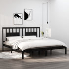 Bedframe massief grenenhout 200x200 cm zwart