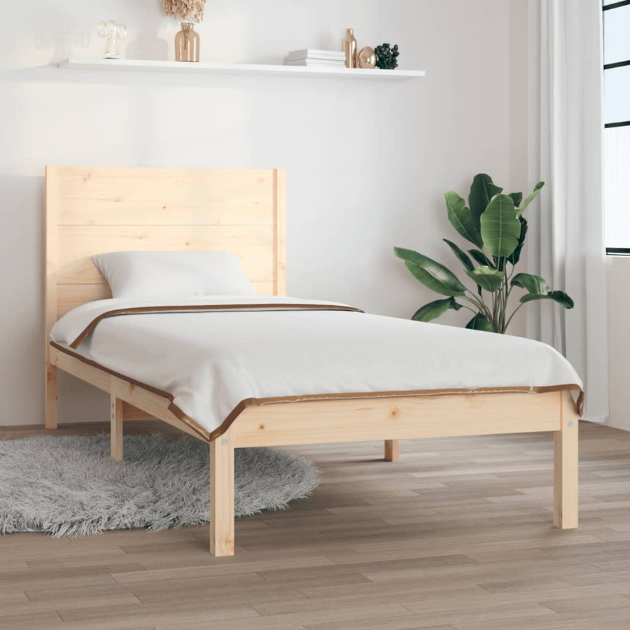 Bedframe Massief Grenenhout 90 x 200 cm Naturel