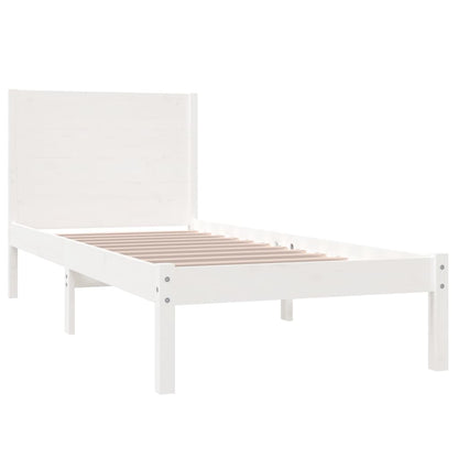 Bedframe Massief Grenenhout 100 x 200 cm Wit