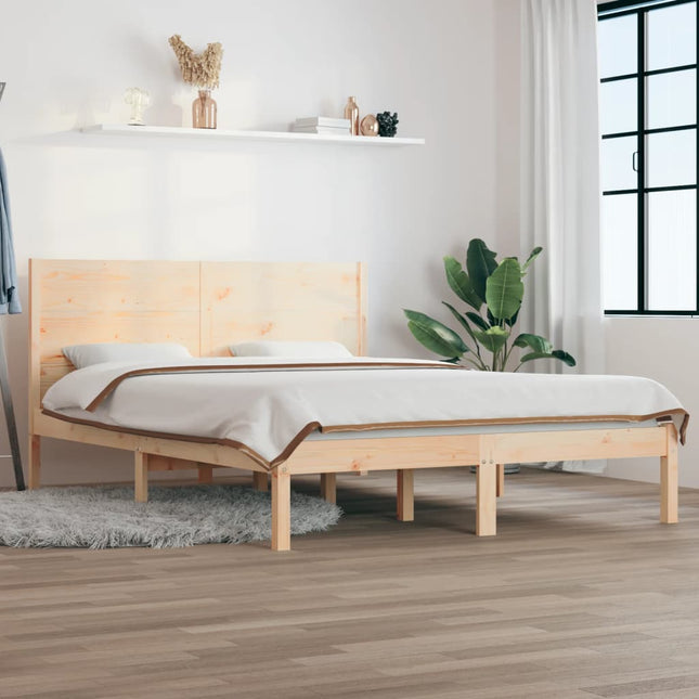 Bedframe Massief Grenenhout 160 x 200 cm Naturel