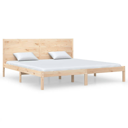Bedframe Massief Grenenhout 200 x 200 cm Naturel