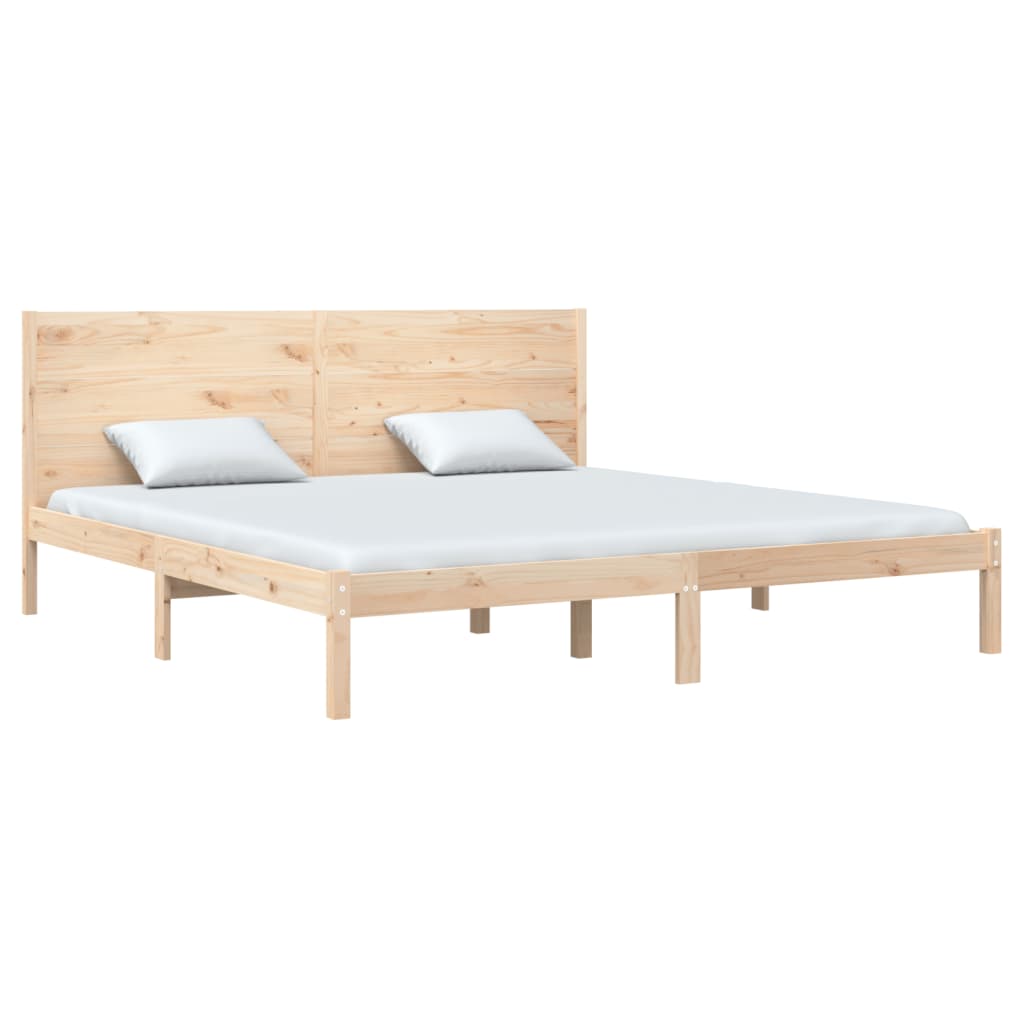 Bedframe Massief Grenenhout 200 x 200 cm Naturel