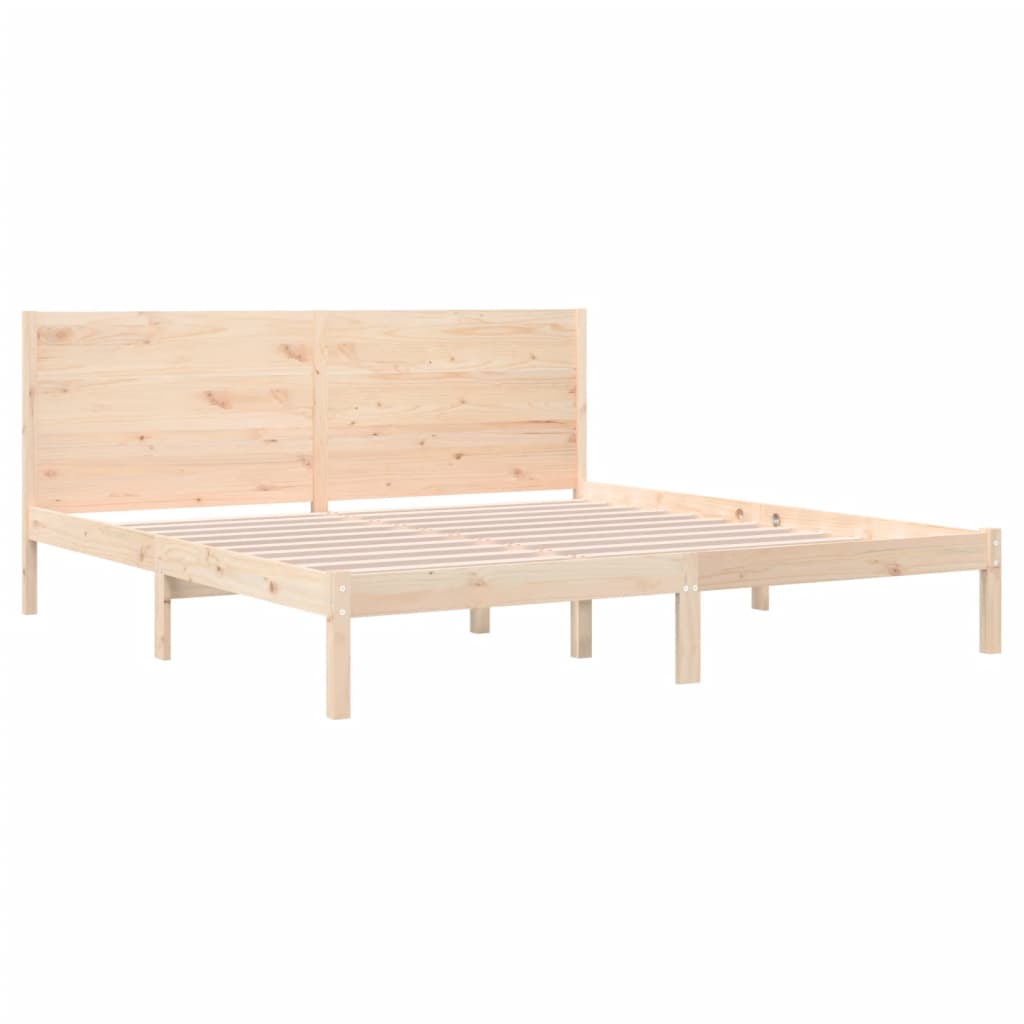 Bedframe Massief Grenenhout 200 x 200 cm Naturel