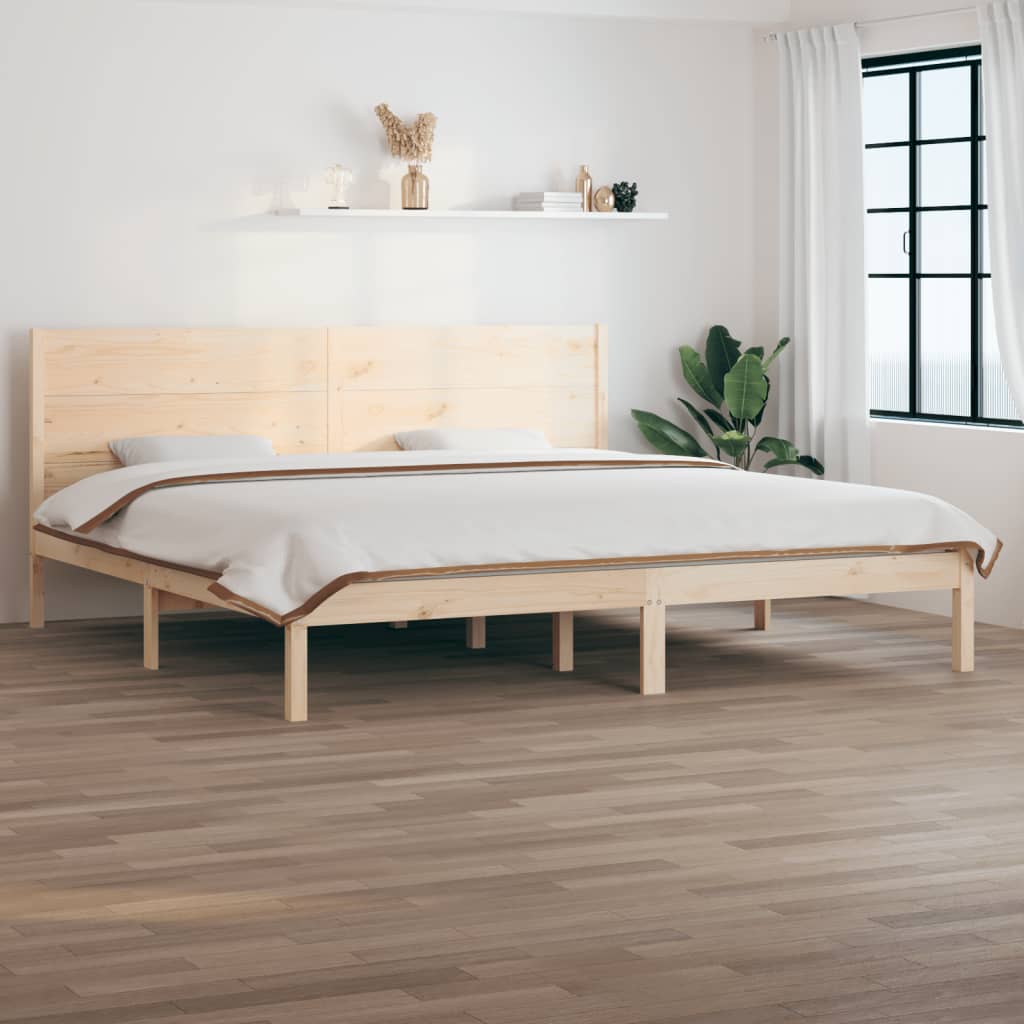 Bedframe Massief Grenenhout 200 x 200 cm Naturel
