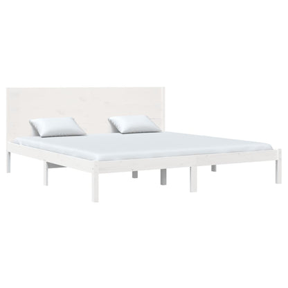 Bedframe Massief Grenenhout 200 x 200 cm Wit