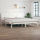 Bedframe massief grenenhout wit 200x200 cm