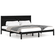 Bedframe Massief Grenenhout 200 x 200 cm Zwart