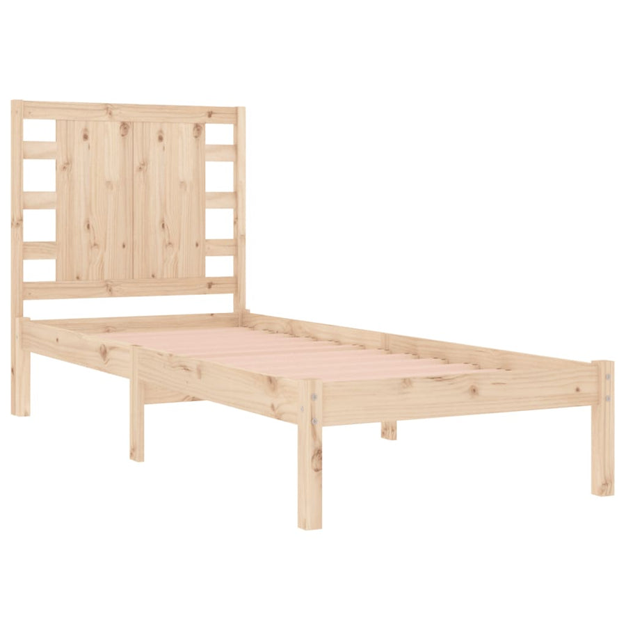 Bedframe Massief Hout 90 x 190 cm Naturel