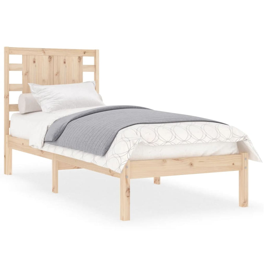 Bedframe Massief Grenenhout 90 x 200 cm Naturel