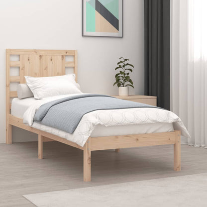 Bedframe Massief Grenenhout 90 x 200 cm Naturel
