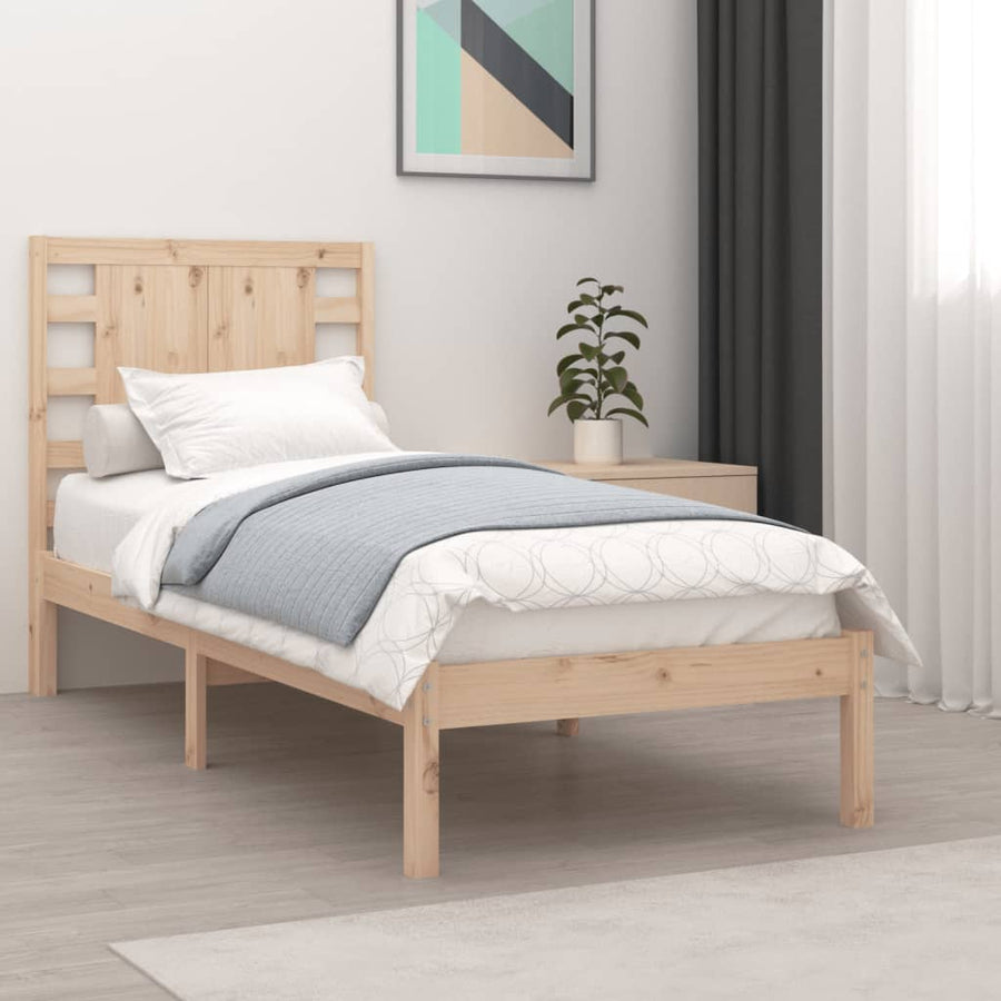 Bedframe Massief Grenenhout 90 x 200 cm Naturel