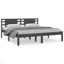 Bedframe Massief Grenenhout 200 x 200 cm Grijs