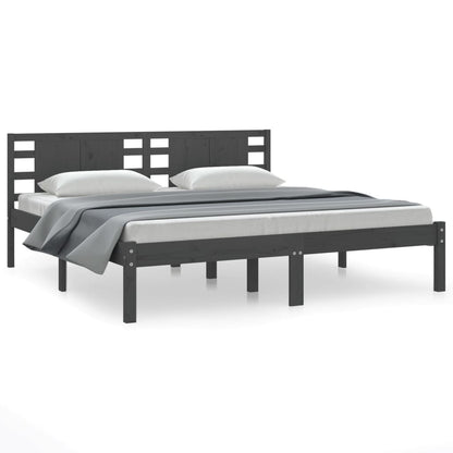 Bedframe Massief Grenenhout 200 x 200 cm Grijs