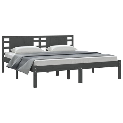 Bedframe Massief Grenenhout 200 x 200 cm Grijs