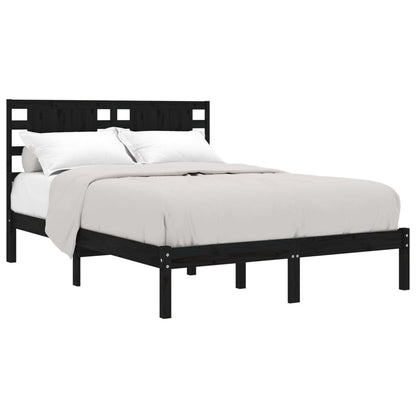 Bedframe Massief Grenenhout 200 x 200 cm Zwart