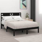 Bedframe massief grenenhout 200x200 cm zwart