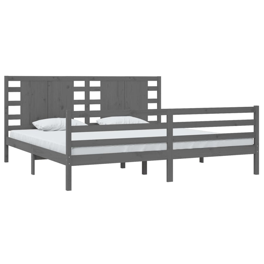 Bedframe Massief Grenenhout 200 x 200 cm Grijs