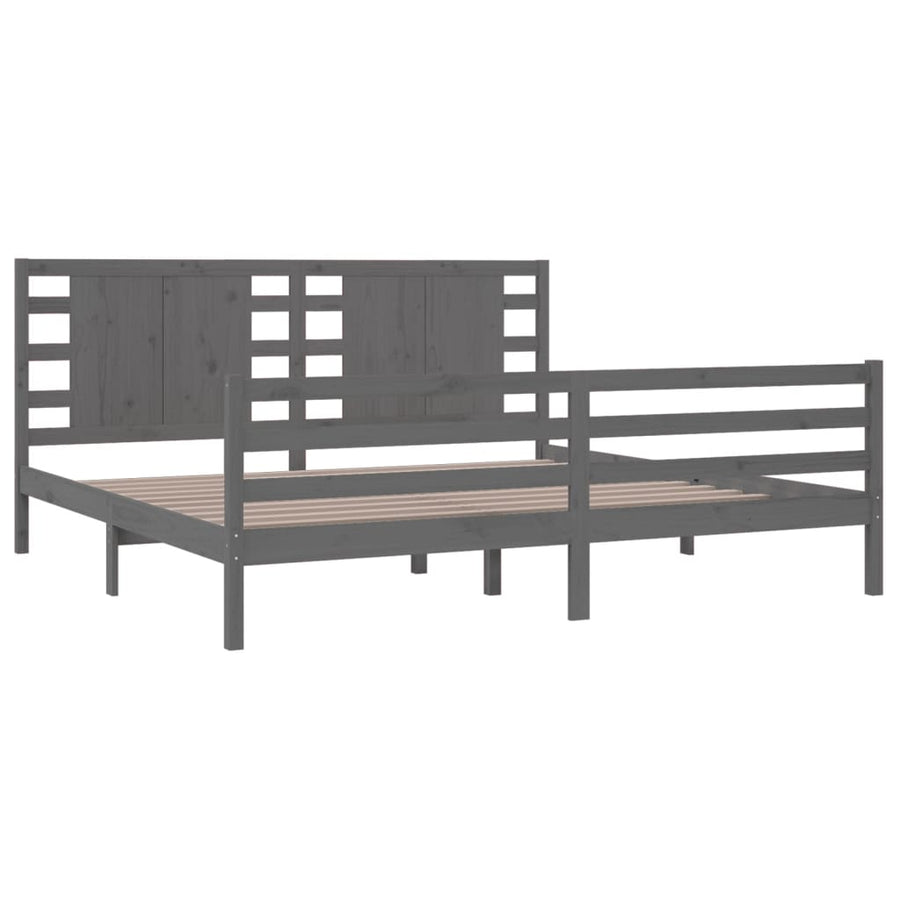 Bedframe Massief Grenenhout 200 x 200 cm Grijs