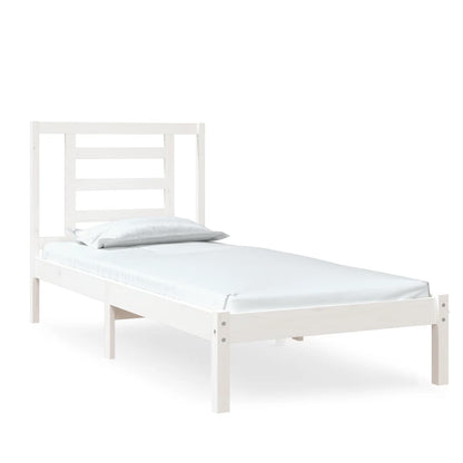 Bedframe massief hout wit 75x190 cm Small Single 75 x 190 cm Wit