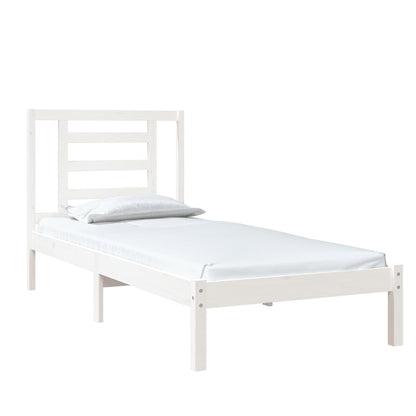Bedframe massief hout wit 75x190 cm Small Single 75 x 190 cm Wit