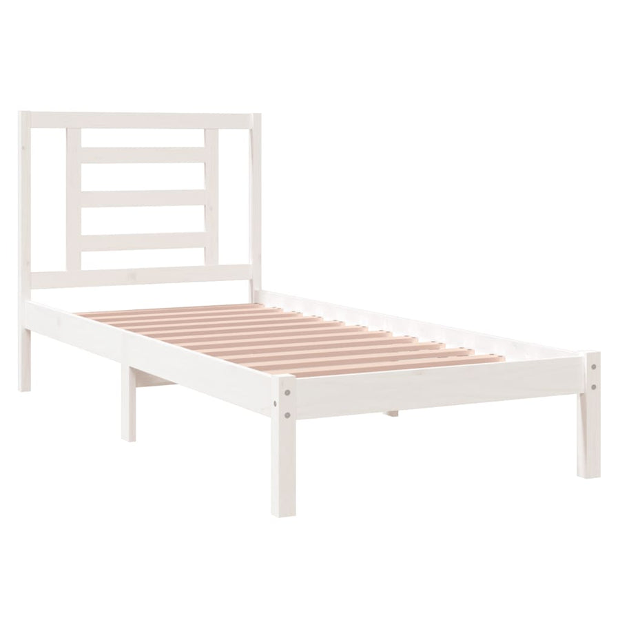 Bedframe massief hout wit 75x190 cm Small Single 75 x 190 cm Wit