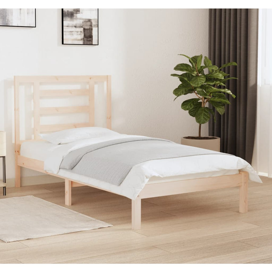 Bedframe Massief Grenenhout 90 x 190 cm Naturel