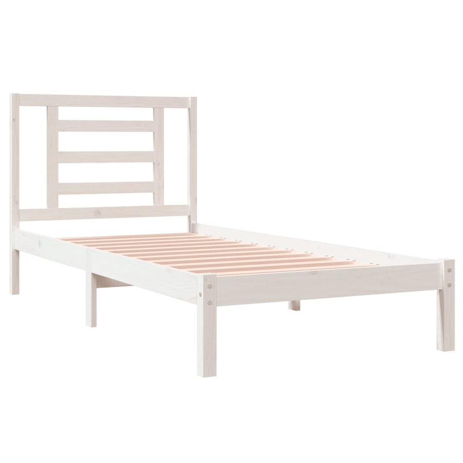 Bedframe Massief Grenenhout 3Ft Single 90 x 190 cm Wit