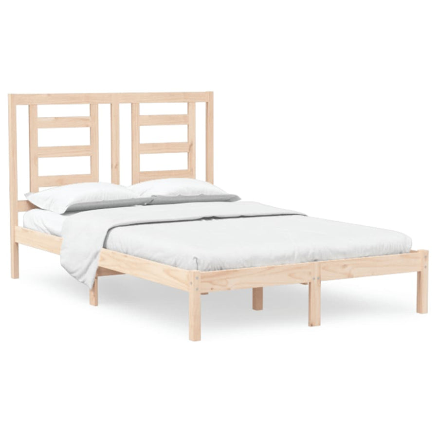 Bedframe Massief Hout 120 x 190 cm Naturel