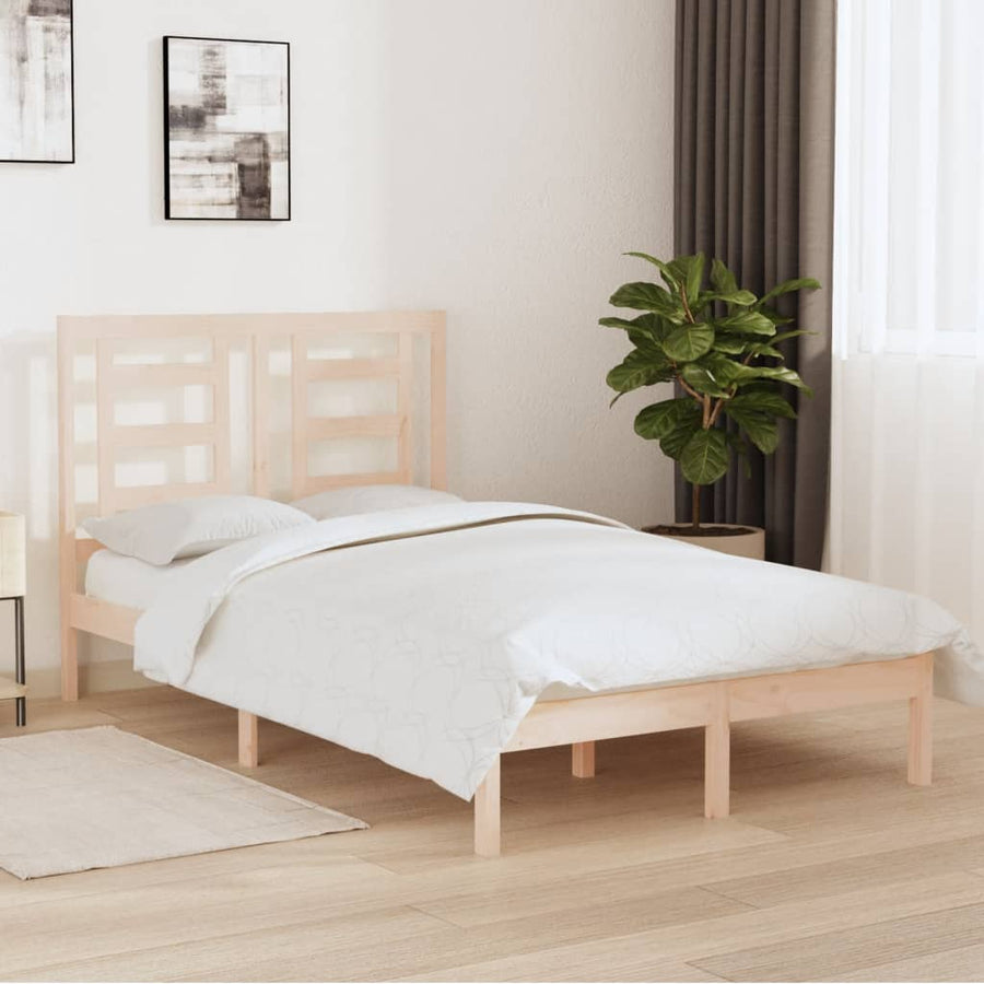 Bedframe Massief Hout 120 x 190 cm Naturel