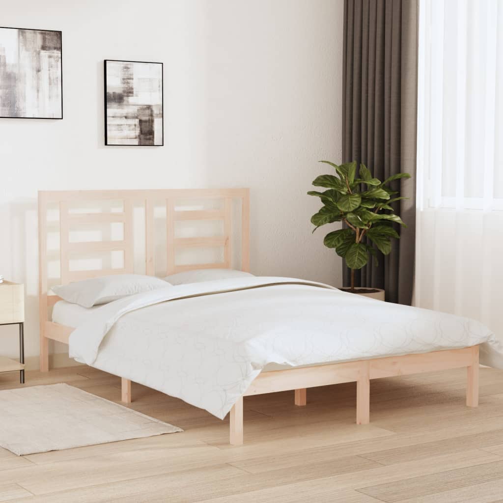 Bedframe Massief Grenenhout 140 x 190 cm Naturel