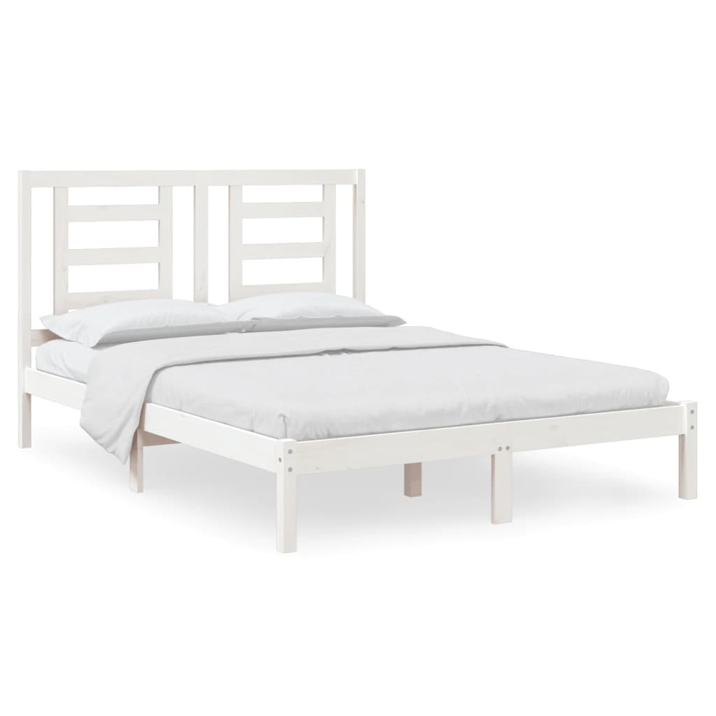 Bedframe Massief Grenenhout 140 x 190 cm Wit