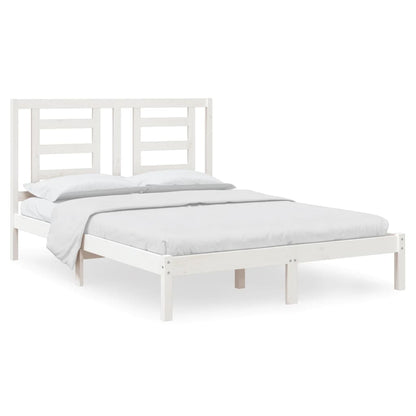Bedframe Massief Grenenhout 140 x 190 cm Wit