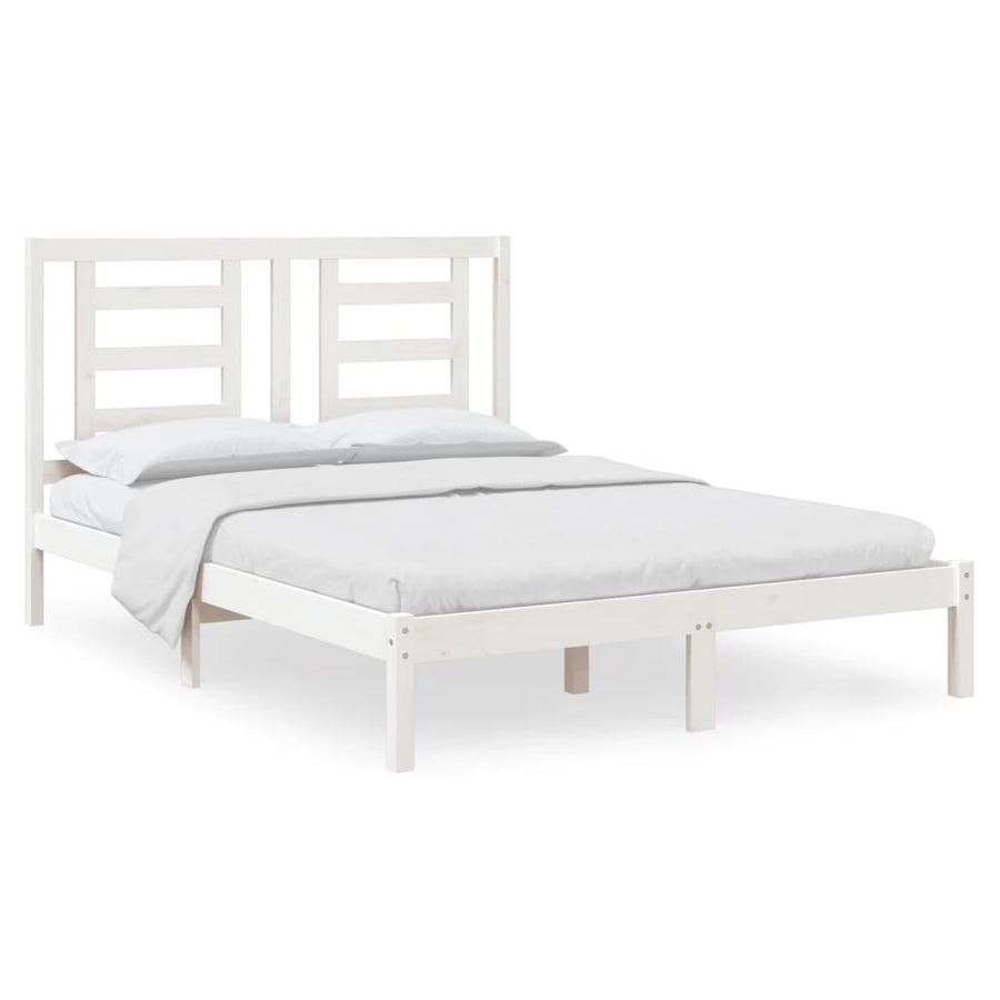Bedframe Massief Grenenhout 140 x 190 cm Wit