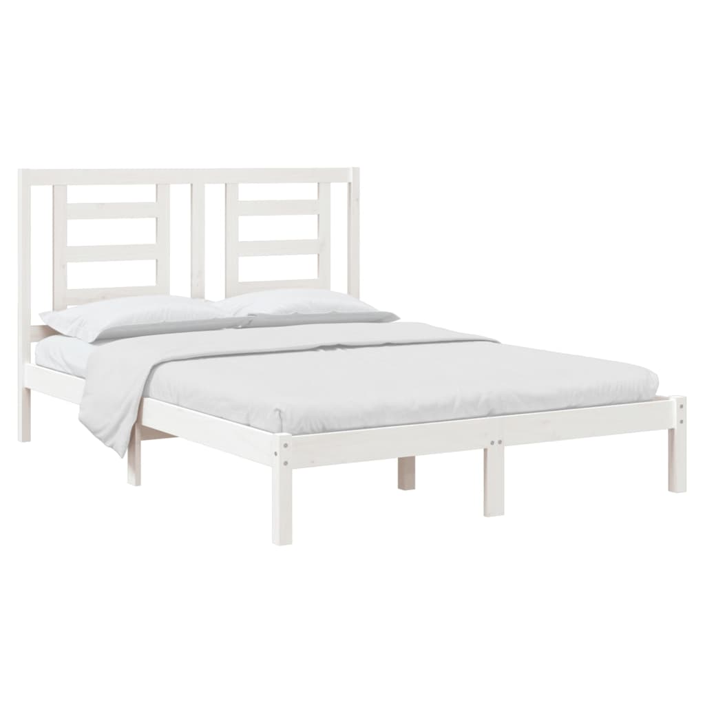 Bedframe Massief Grenenhout 140 x 190 cm Wit