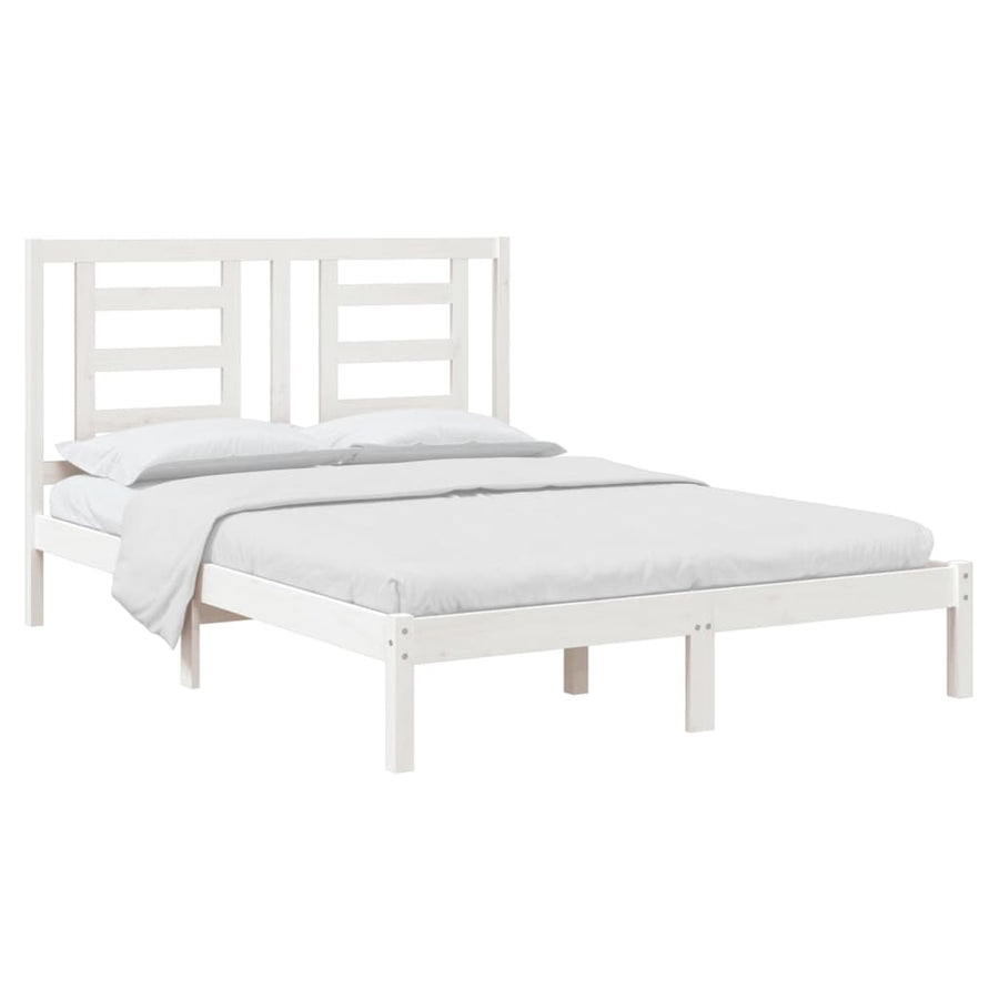 Bedframe Massief Grenenhout 140 x 190 cm Wit