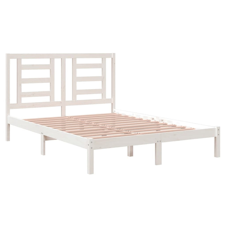 Bedframe Massief Grenenhout 140 x 190 cm Wit
