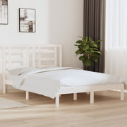 Bedframe massief grenenhout wit 140x190 cm