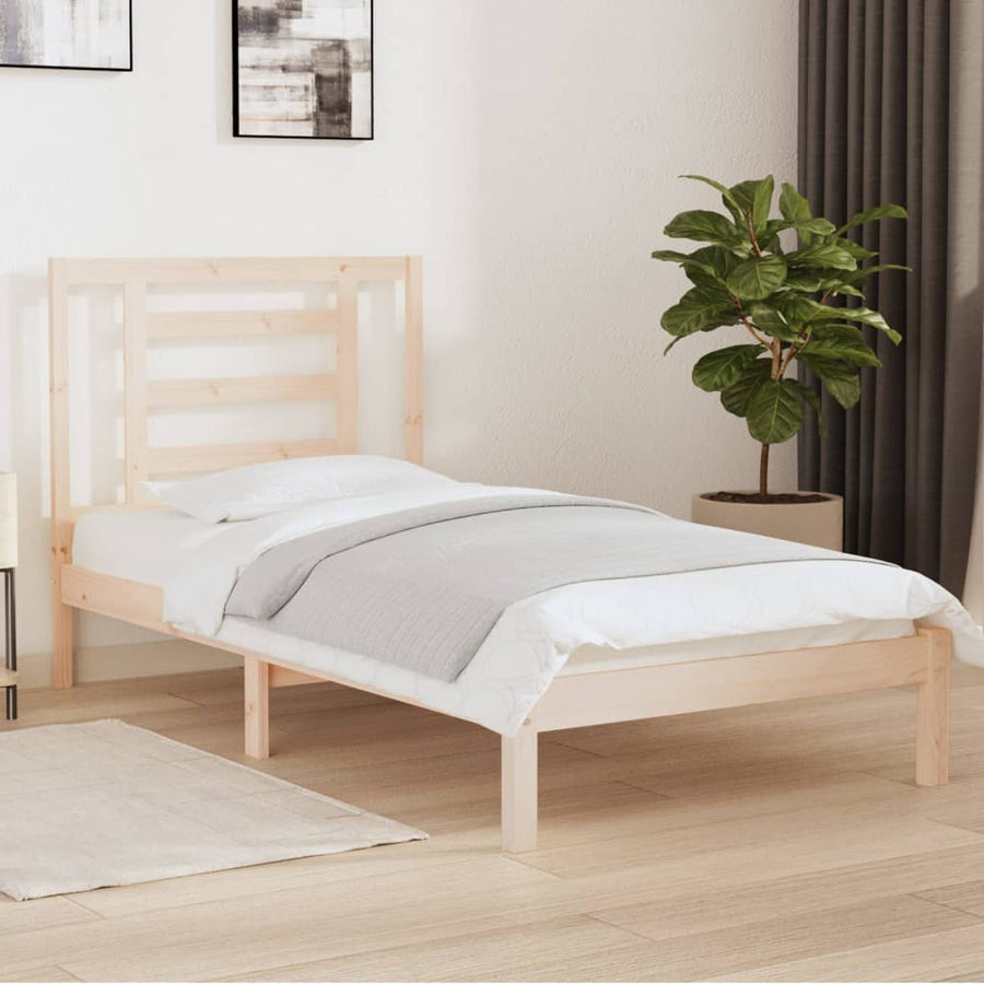 Bedframe Massief Grenenhout 90 x 200 cm Naturel
