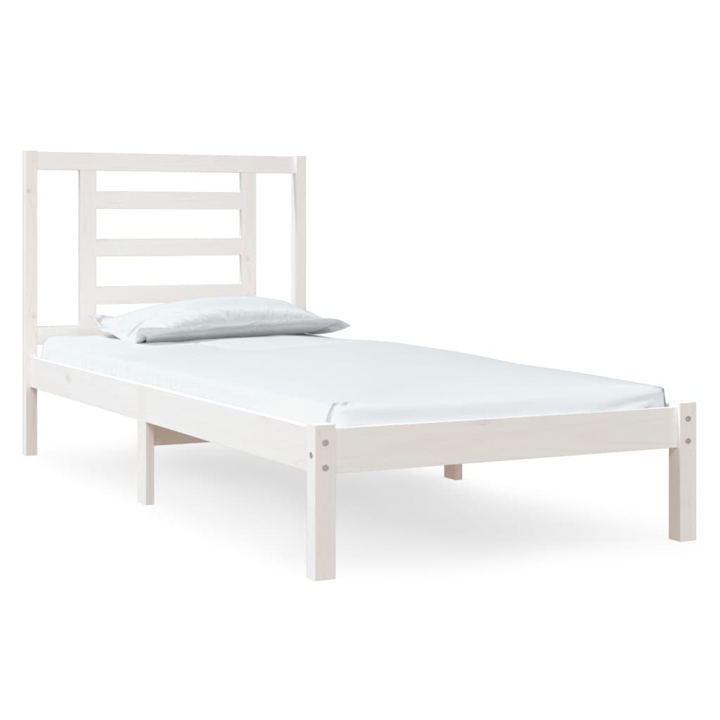 Bedframe Massief Grenenhout 100 x 200 cm Wit